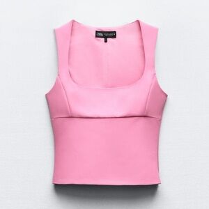 Zara fitted square neck top ,stretch,